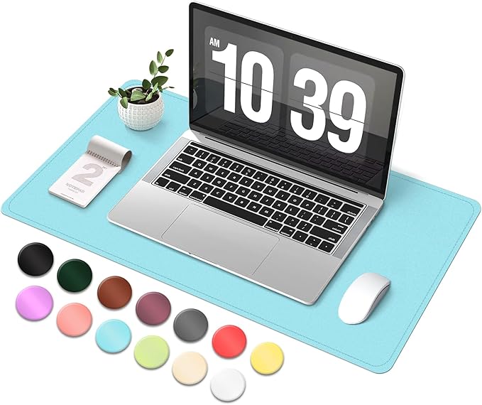 Desk Pad Protector, Leather & Suede Desk Mat, Non-Slip Desk Pad Mat, Large by BLESWIN