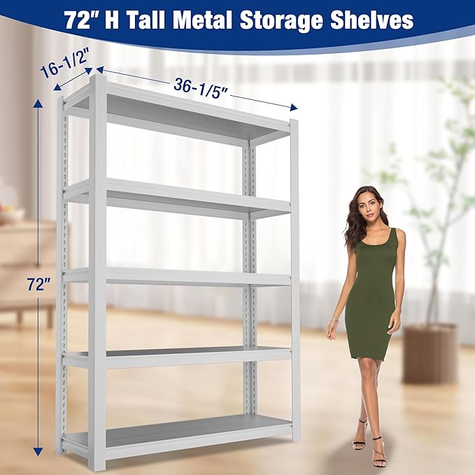 WORKPRO 3000lbs 5-Tier Shelving Unit, Boltless Garage Shelving Unit - Image 3
