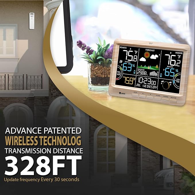 Weather Station Indoor Outdoor Thermometer Wireless, Home Atomic Clock - Image 7