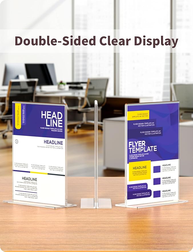 NIUBEE 6 Pack Acrylic Sign Holder 8.5 x 11 - Image 4