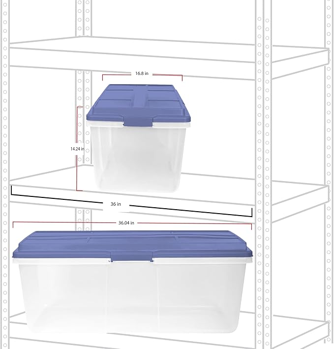 113 Qt Large-Capacity Clear Plastic Stackable Storage Bin - Image 5