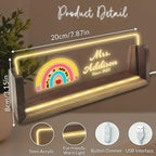 Desk Name Plate Personalized Custom Light Up Acrylic Plaque - Image 3