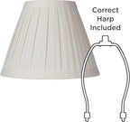 Creme Linen Large Box Pleat Lamp Shade 7" Top x 14" Bottom x 11" High - Image 6
