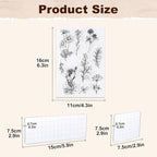 UCEC 8 Sheets Clear Stamps Set, Vintage Plants Flower Rubber Silicone Stamps - Image 3