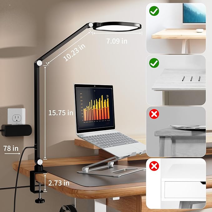 LitONES 2 Packs Led Desk Lamps for Home Office, 1200LM Dimmable Clamp-on - Image 7