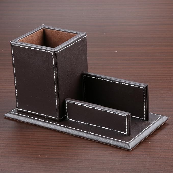 KINGFOM PU Leather Desk Organizer and Accessories, Pencil Holder - Image 3