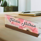Artblox Personalized Office Desk Name Plate and Business Card Holder | Clear - Image 2