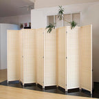 Loomveil 8 Panel Room Divider Folding Privacy Screen, 67 inch Bamboo Panel - Image 3