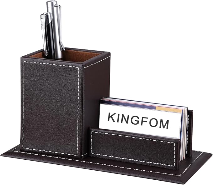 KINGFOM PU Leather Desk Organizer and Accessories, Pencil Holder by KingfomLeatherHomeOfficeDecor