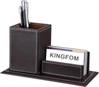KINGFOM PU Leather Desk Organizer and Accessories, Pencil Holder by KingfomLeatherHomeOfficeDecor