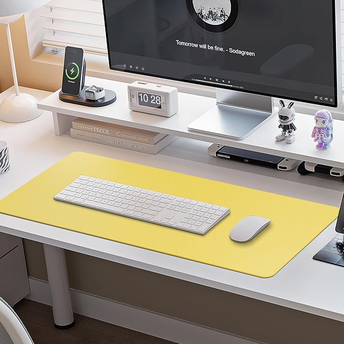 Boutilon Leather Desk Pad Protector, Non-Slip Mouse Pad, Laptop Desk Pad - Image 6