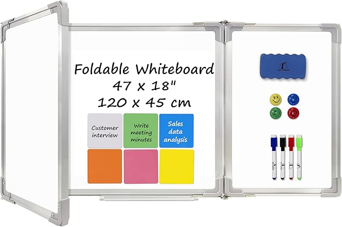 Whiteboard Set - Dry Erase Board 47 x 18 in by Navy+Penguin