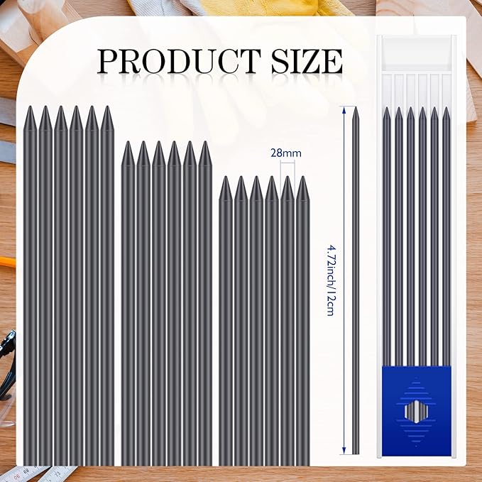 Spakon 60 Pcs 2.8mm Lead Refill Carpenter Construction Pencils Marker Lead - Image 4