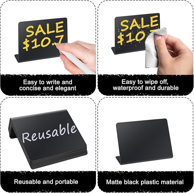 12PCS Mini Chalkboard Signs, Reusable Table Sign Chalk Board - Image 3