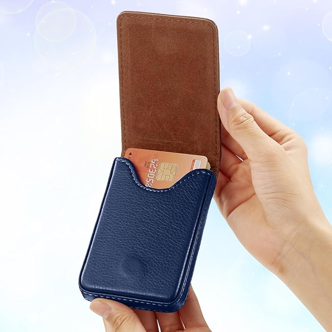 Outus 2 Pieces Business Card Holder, PU Leather Business Card Case Pocket Wallet - Image 5