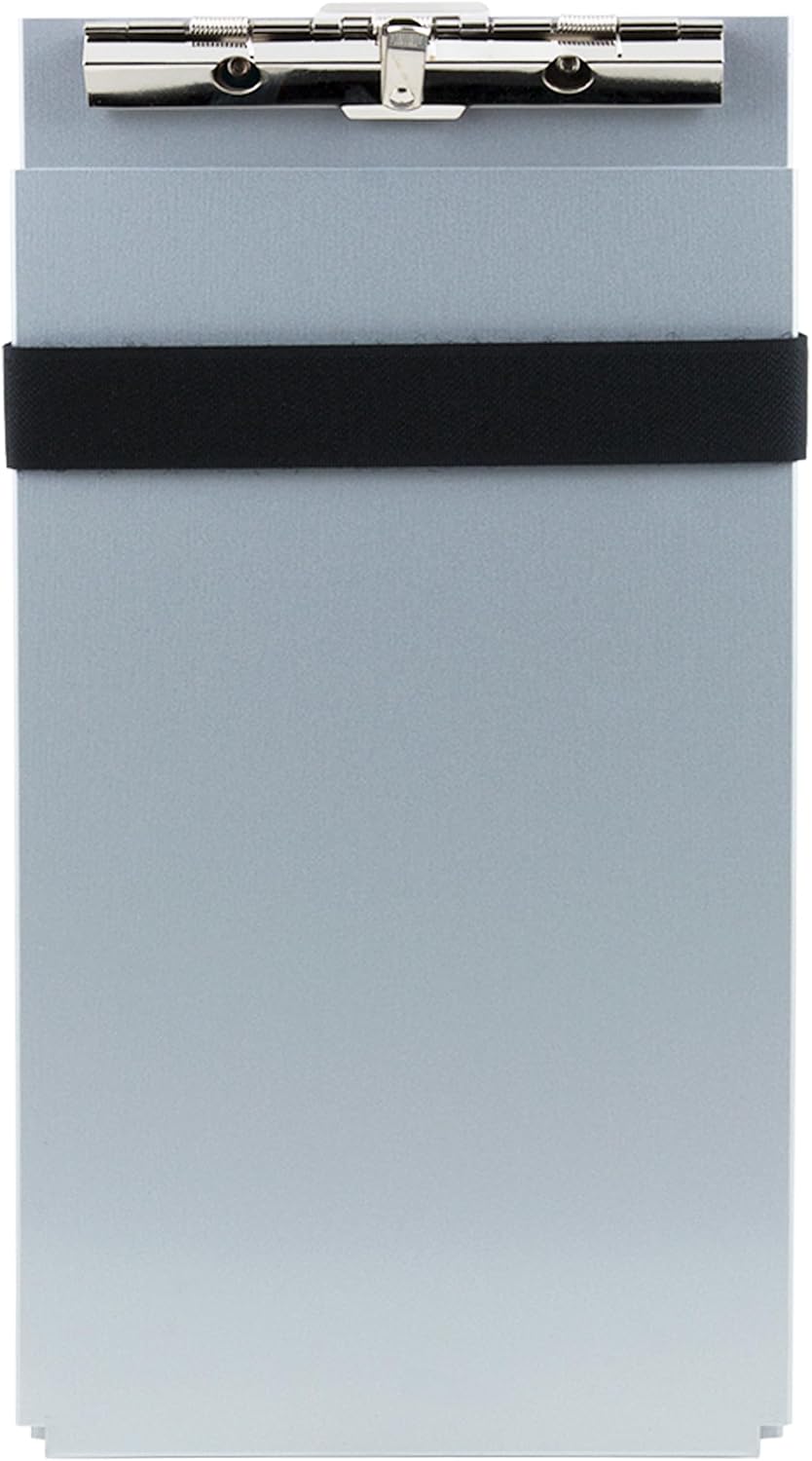 Saunders Recycled Aluminum Citation Holder, Police Ticket Book Clipboard | Silver, holds two summons books, hinged privacy plate blocks write-through, hook-loop strap, pen clip, water-resistant, USA