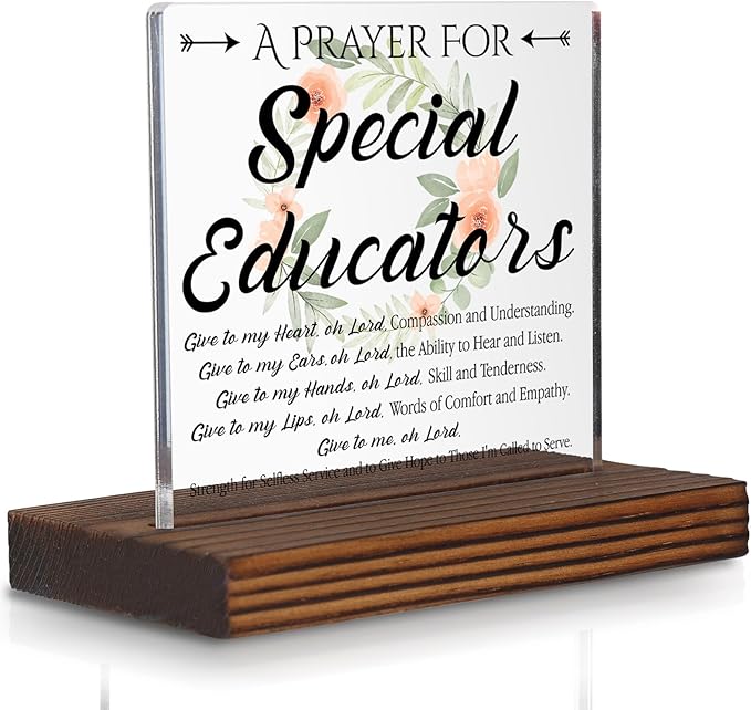 Special Educator Prayer Desk Sign, Christian Gift by Pariveca