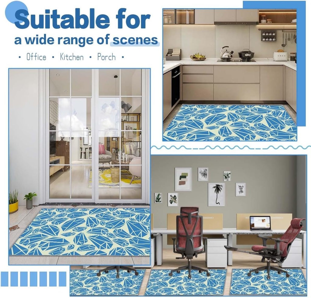 Chair mat, Office Short Pile Chair mat, Non-Slip Noise-Reducing Table and Chair Carpet, Office, Study Decorative Carpet Suitable for Wooden Floors, Laminates and Tiles (Diamond, 47x59in)