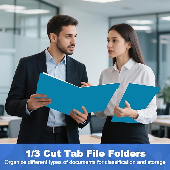 File Folder, HERKKA 30 Pack 1/3 Cut Tab File Folders, File Folders Great - Image 7