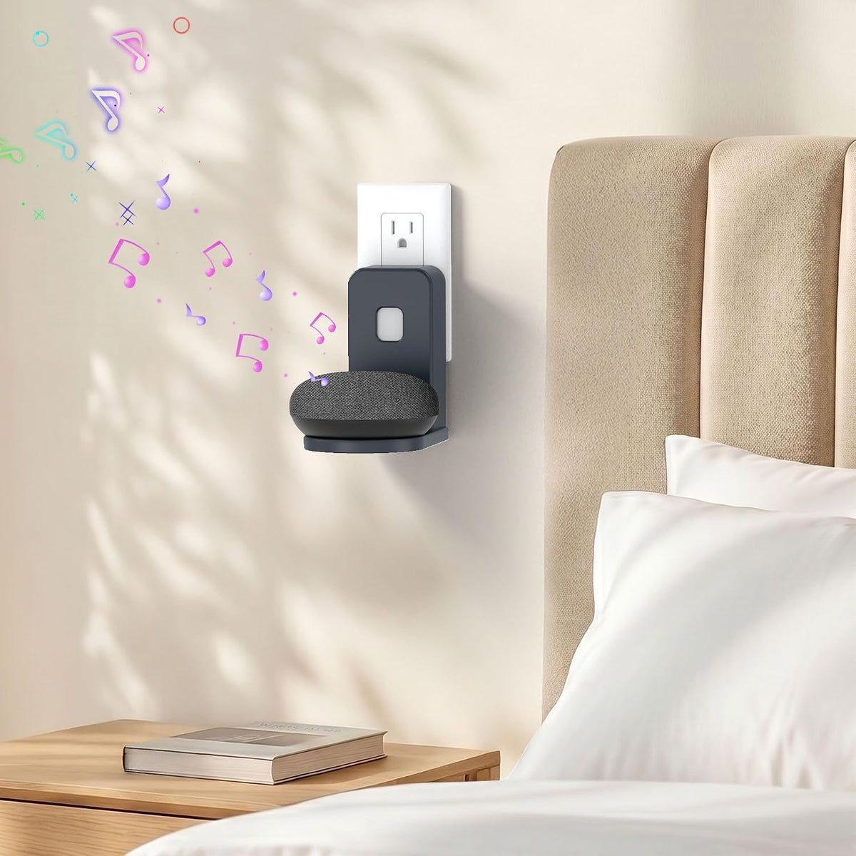 HomeMount Wall Mount for Dot Max & Nest Mini, Plug-in (Graphite, 2 Mounts)