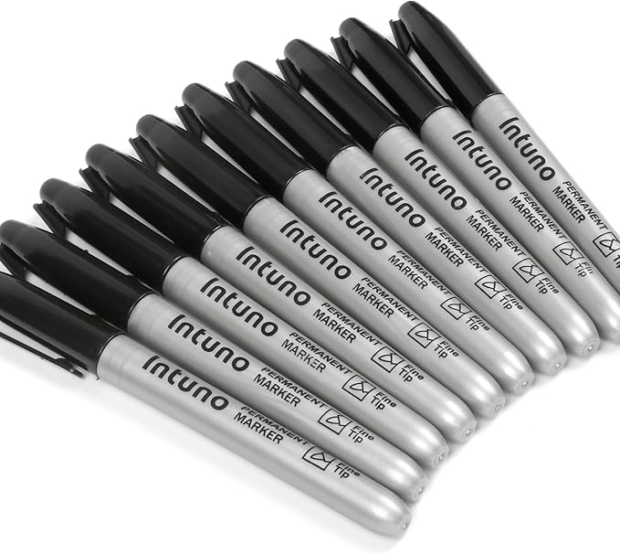 INTUNO Permanent Markers, Fine tip, Oil-Based Permanent Markers, Waterproof and - Image 5
