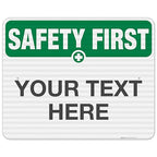 Custom Safety First Sign, OSHA Sign, 24x30 Inches, 3M EGP Reflective .080 by SigoSigns