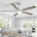 depuley 52-inch ceiling fan with light: nickel ceiling, main product view