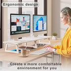 TEAMIX White Dual Monitor Riser - Image 3