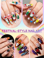 EBANKU 12 Colors Nail Art Pens Kit 0.5MM Ultra-Fine Tip 3D Nail Polish Pens - Image 6