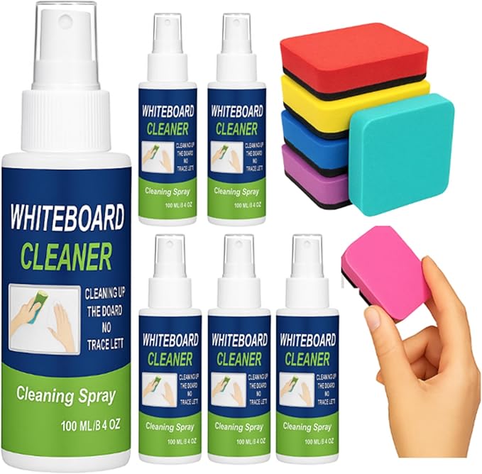 Fuyoooo 6 Pack Whiteboard Cleaner 3.4 Fl oz Dry Erase Cleaner Spray by Fuyoooo