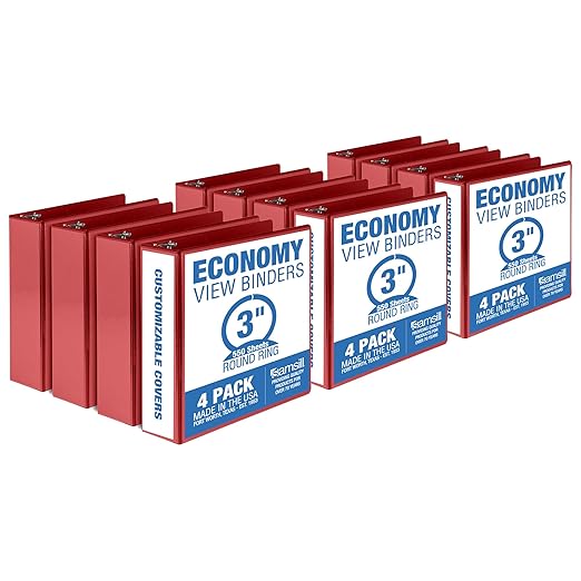Samsill 3 Inch 3 Ring Binders, Made in USA, Economy Round Ring, 550 Sheet by Samsill