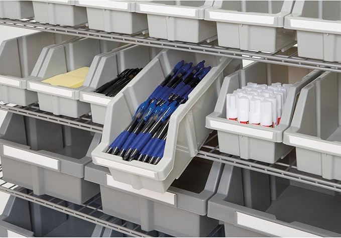 Seville Classics Commercial 7-Tier Platinum/Gray NSF 22-Bin Rack Storage System - Image 4