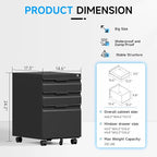 Bestoo 3-Drawer Mobile File Cabinet - Image 3