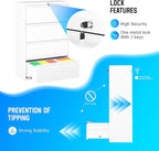 Greenvelly 4 Drawer File Cabinet, Metal Filing Cabinet - Image 7