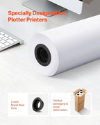 VEVOR Wide Format Paper, 24 in x 300 ft Plotter Roll, 2 Rolls CAD Bond Rolls - Image 2