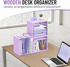 SHARKWOODS 5-Tier Wood Desk Organizer, Paper Tray Organizer - Image 2