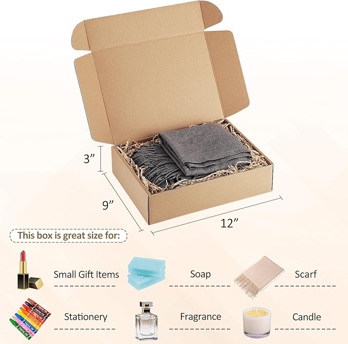 Eupako 12x9x3" Brown Shipping Boxes Corrugated Box Mailers 20 Pack Cardboard - Image 2