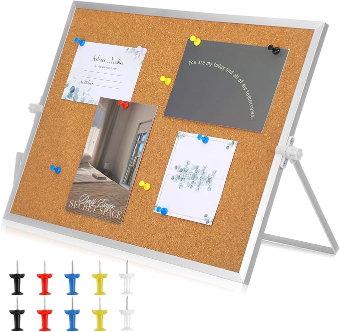1 Pcs 11.81"×15.74" Cork Bulletin Board, Double Sided Pin by MAQUITA