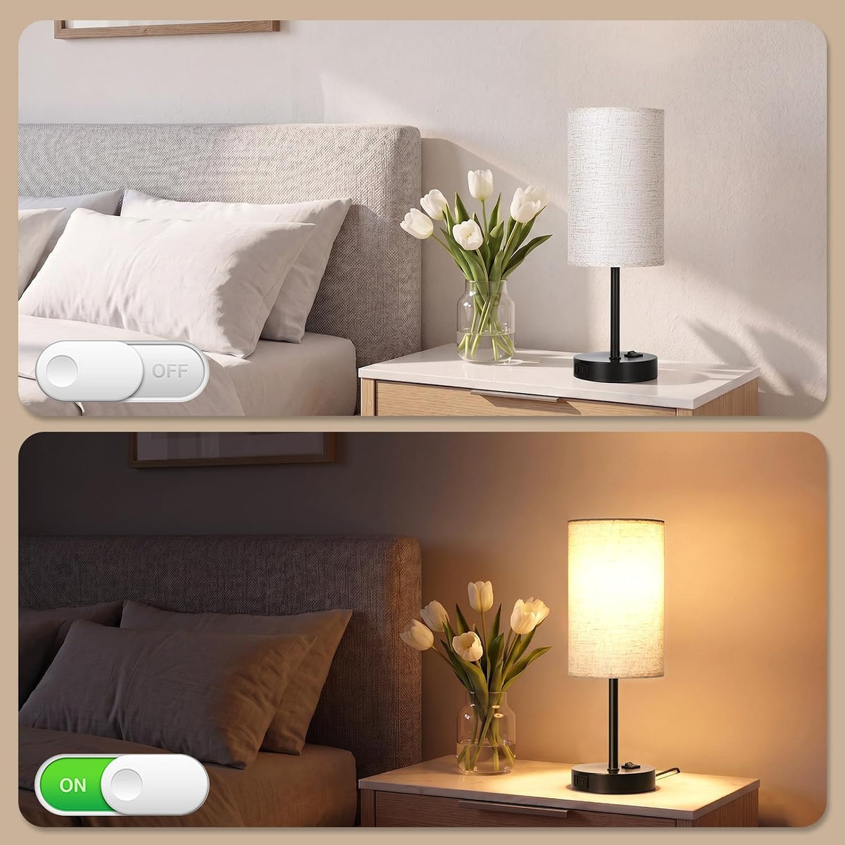 zjojo table lamp set of 2, 13.8" bedside, package contents
