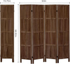 Leesinwing Wood Room Divider 4 Panel Folding Privacy Screen, Classic 5.6Ft - Image 5