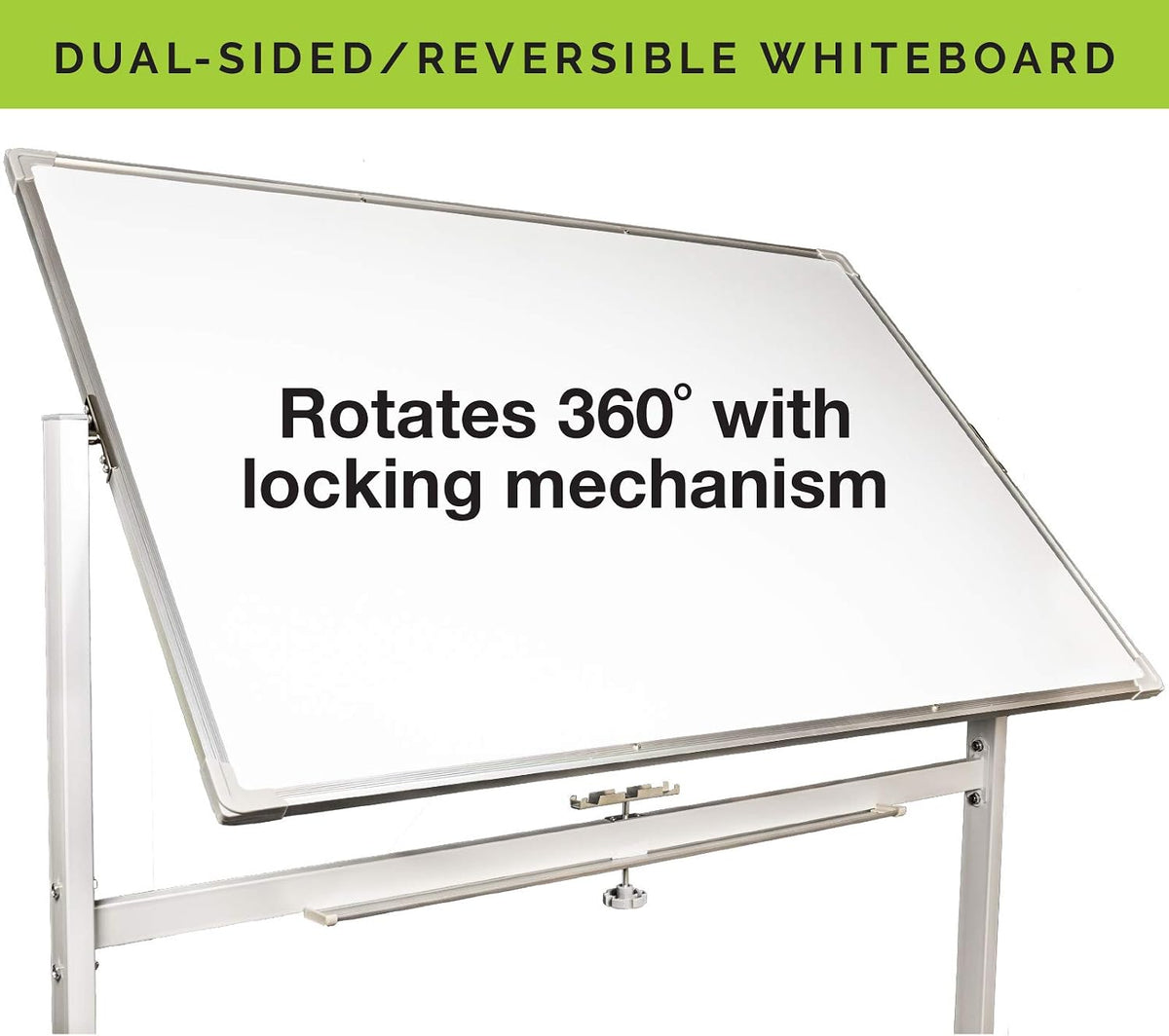 Excello Global Products Reversible Whiteboard on Wheels - 48"x32" w...