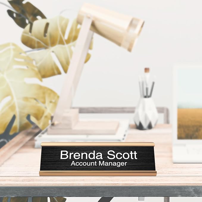 10 Pack 2" x 8" Aluminum Desk Name Plate Holder, Office Name Plate Holder - Image 3