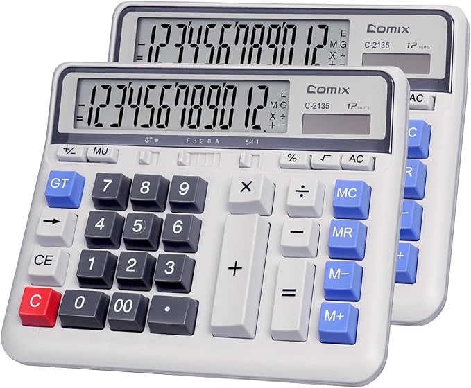 Comix Desktop Calculator Solar Battery Dual Power by Comix