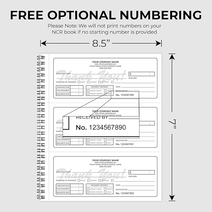 Custom 8.5" x 7" Carbonless NCR Books in 2-Part Duplicate Invoices, Work Orders - Image 5