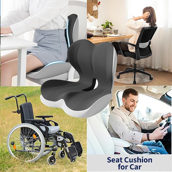Mogdeker L-Shaped Seat Cushion for Long Sitting, Memory Foam Ergonomic Back - Image 7