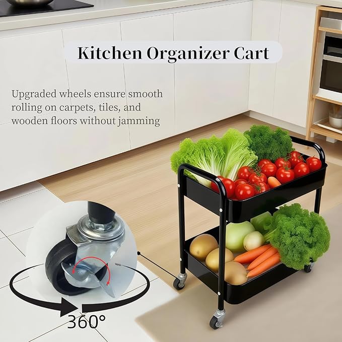LIWNYRK 2 Tier Rolling Cart - Image 4