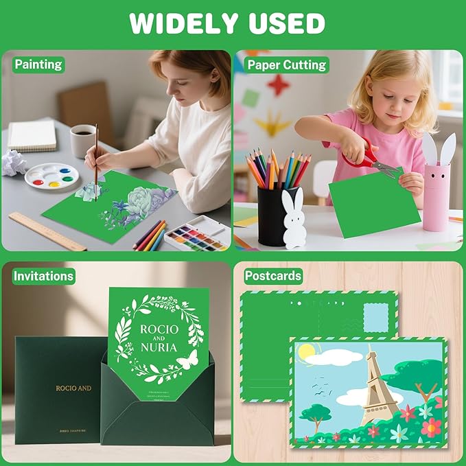 Cardstock 8.5 X 11, 40 Sheets, Christmas Green Card Stock, 65lb/ 180gsm - Image 7