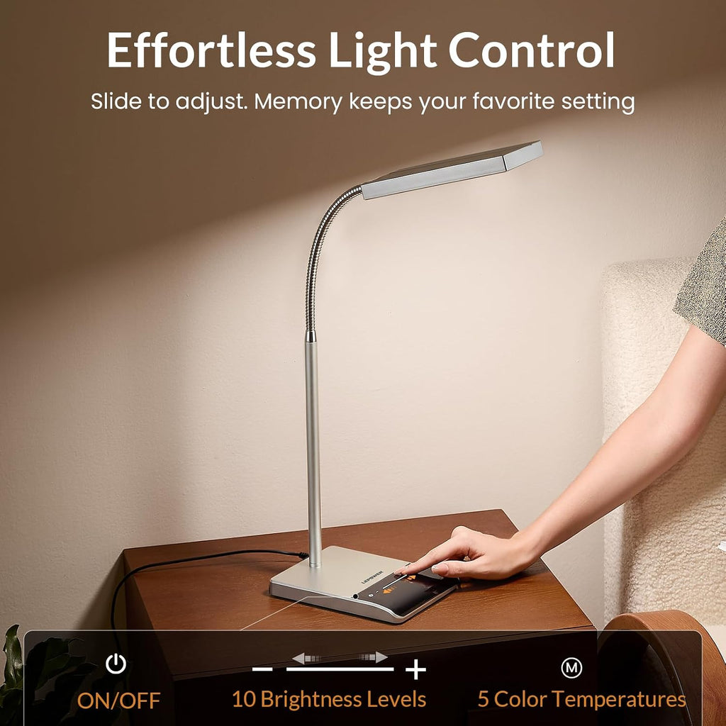 lepower desk lamp, 800lm led for home office on a desk or shelf