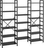SUPERJARE Triple 6 Tier Bookshelf, Bookcase by SUPERJARE