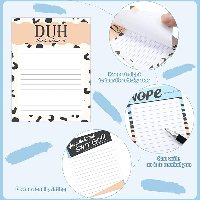 Funny Notepads with Sayings Sticky Funny Office Supplies to Do List Sarcastic - Image 3